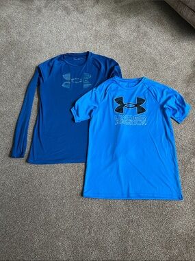 Under Armour Royal and Navy Blue Performance Tops - Duo